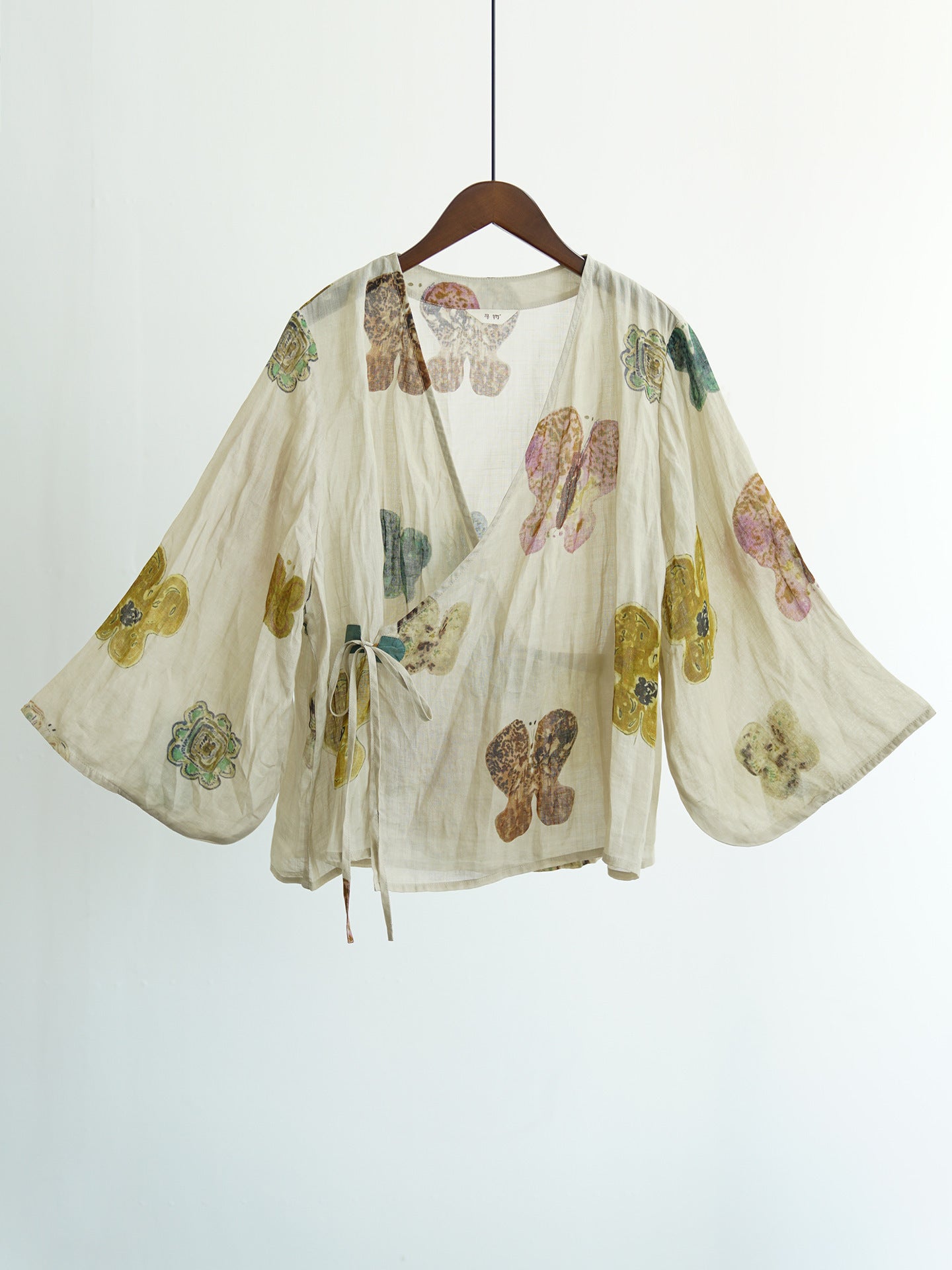 Abstract Floral Kimono Top