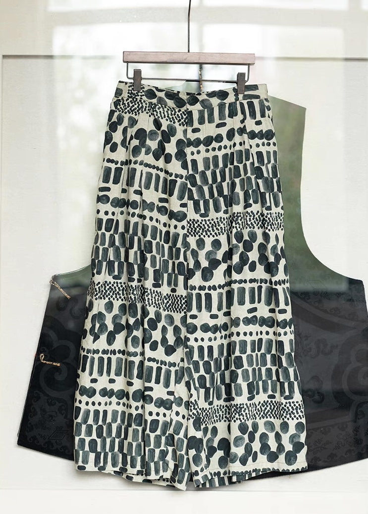 Abstract Print Skirt Pants