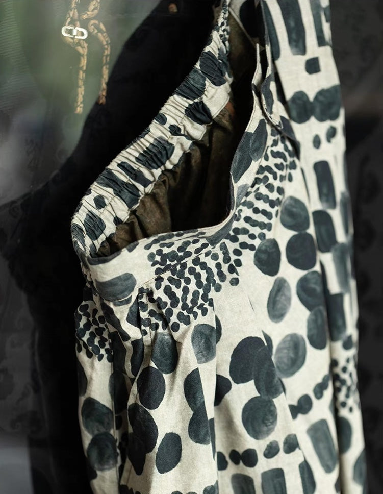 Abstract Print Skirt Pants