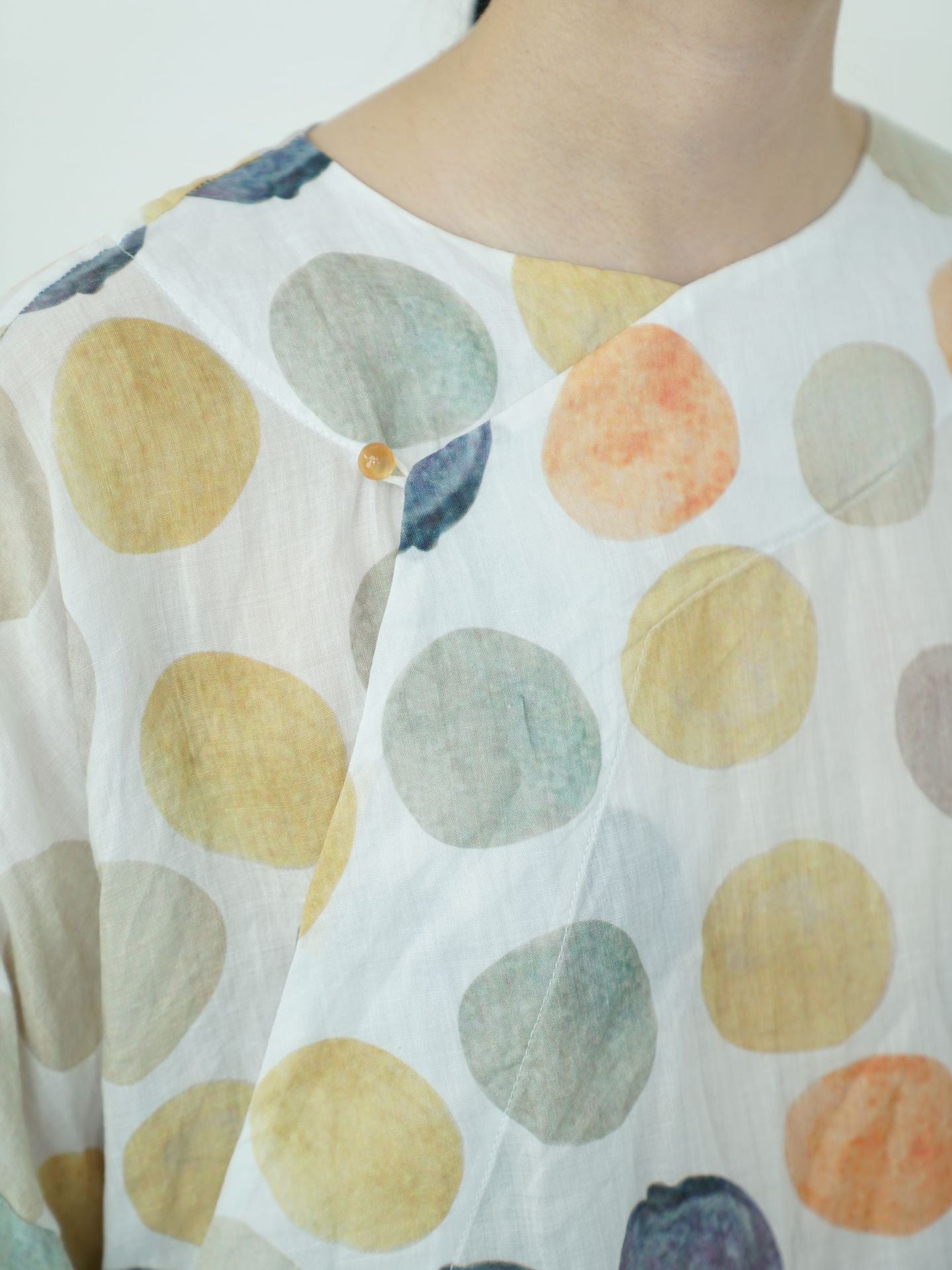Autumn Polka Dot Cheongsam Qipao Maxi Top