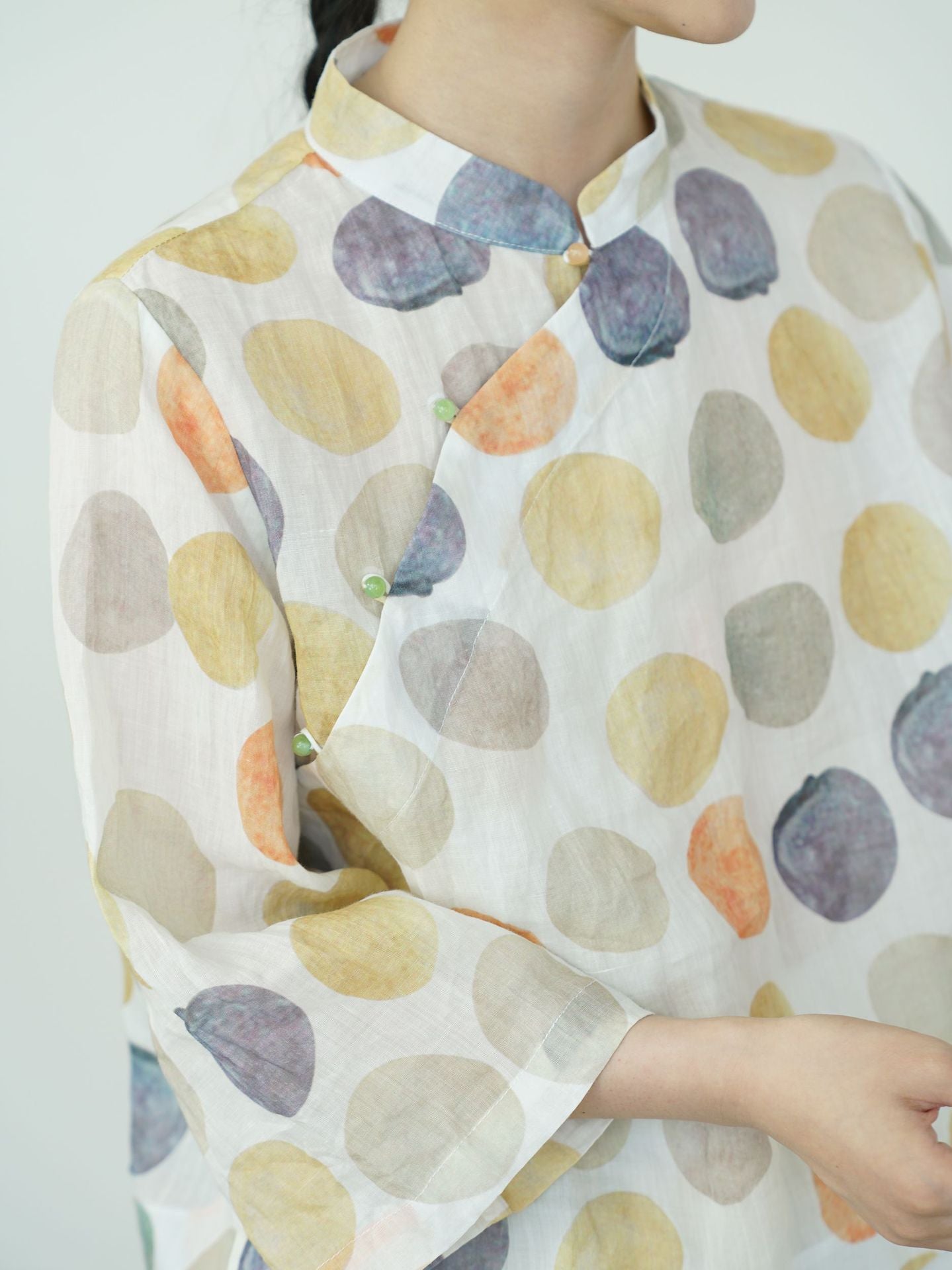Autumn Polka Dot Cheongsam Qipao Top