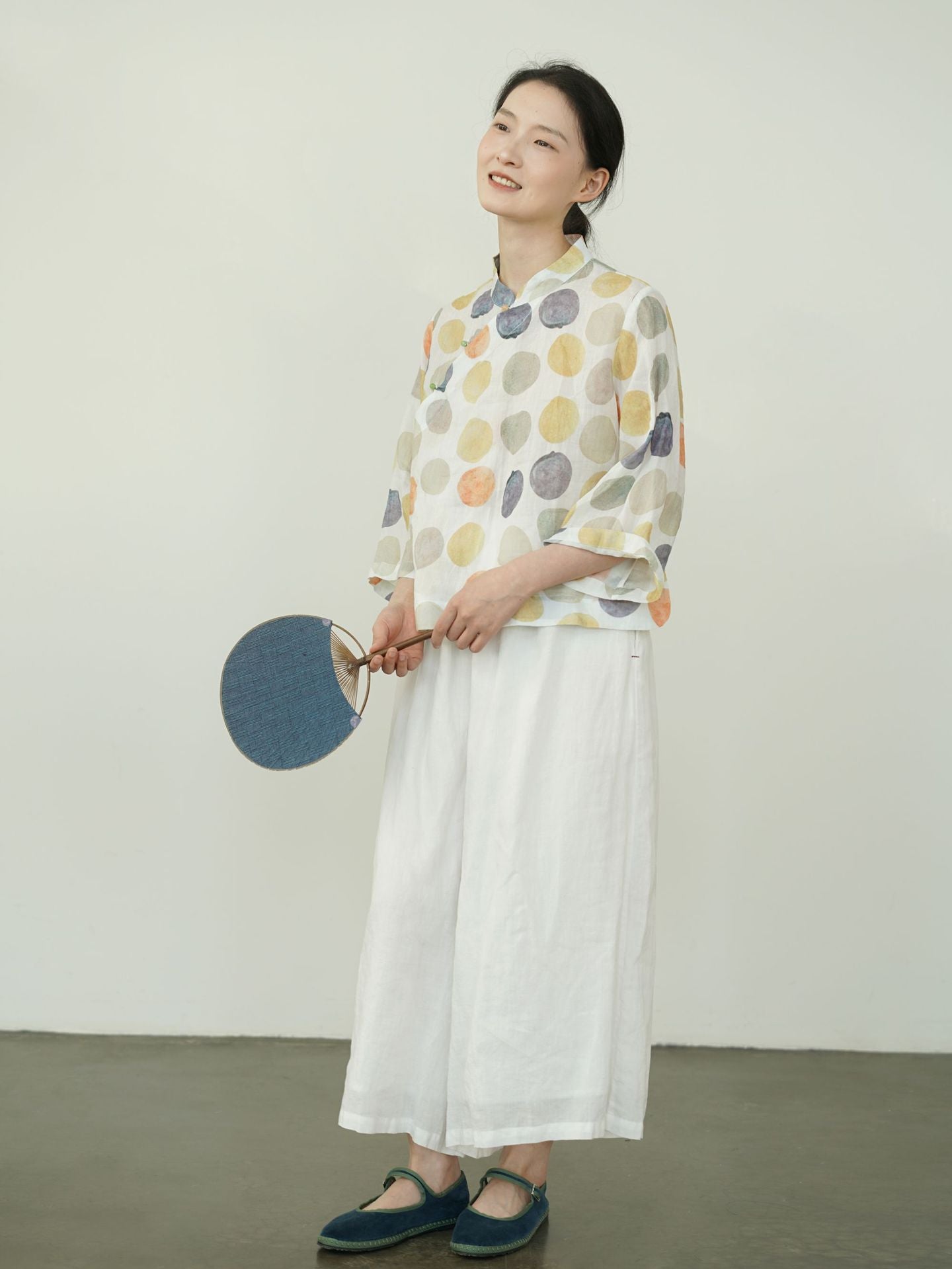 Autumn Polka Dot Cheongsam Qipao Top