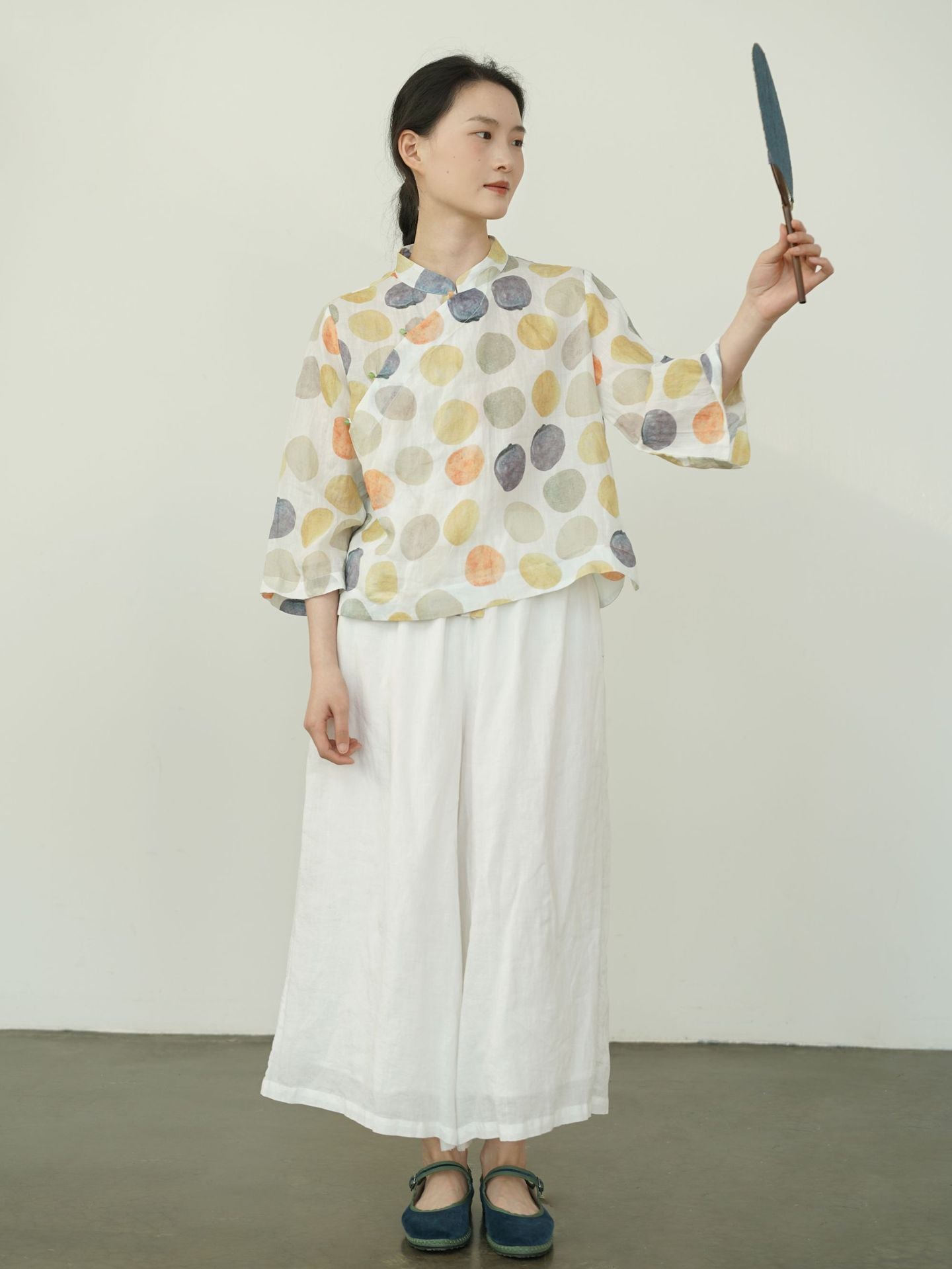 Autumn Polka Dot Cheongsam Qipao Top