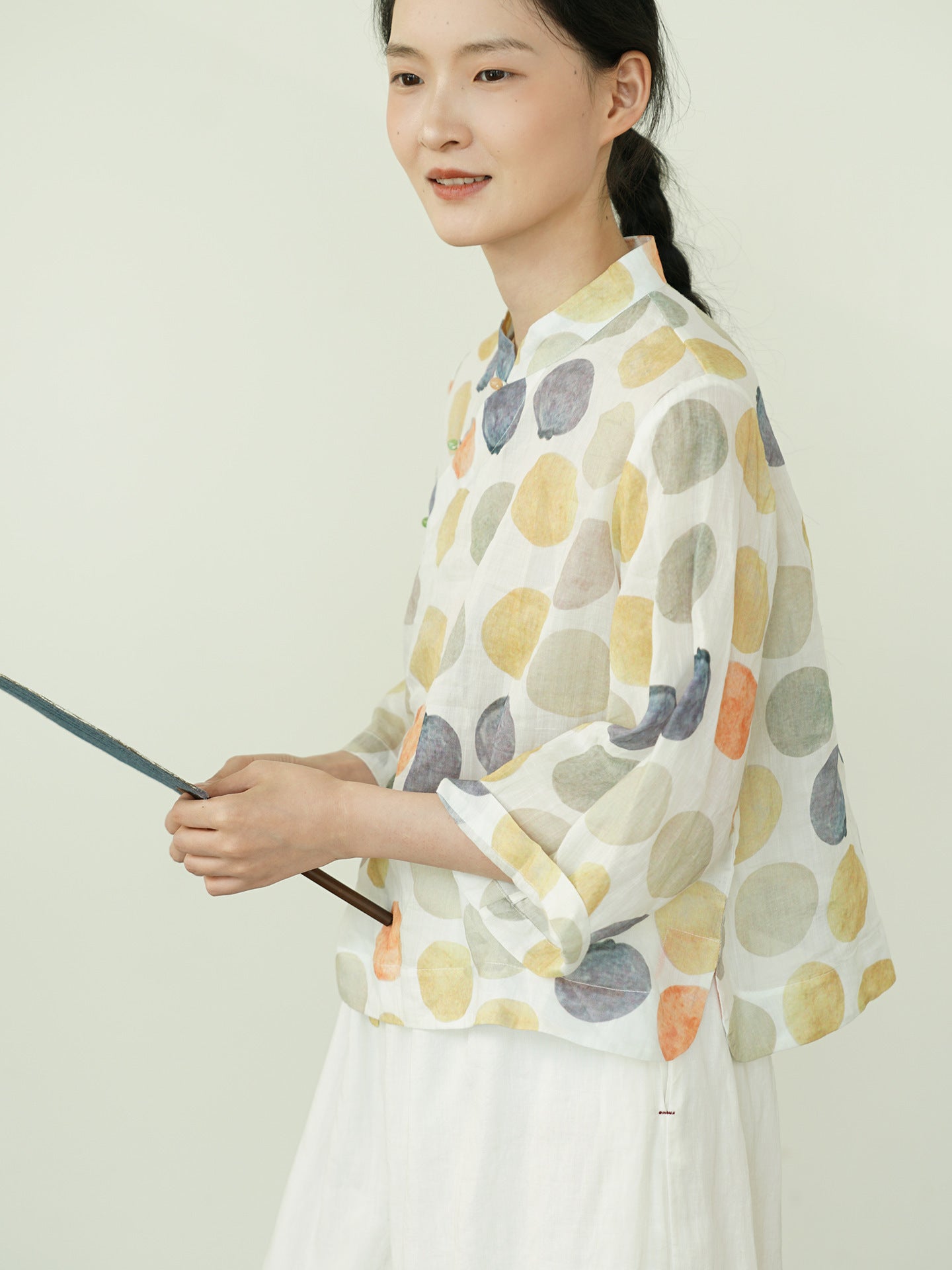 Autumn Polka Dot Cheongsam Qipao Top