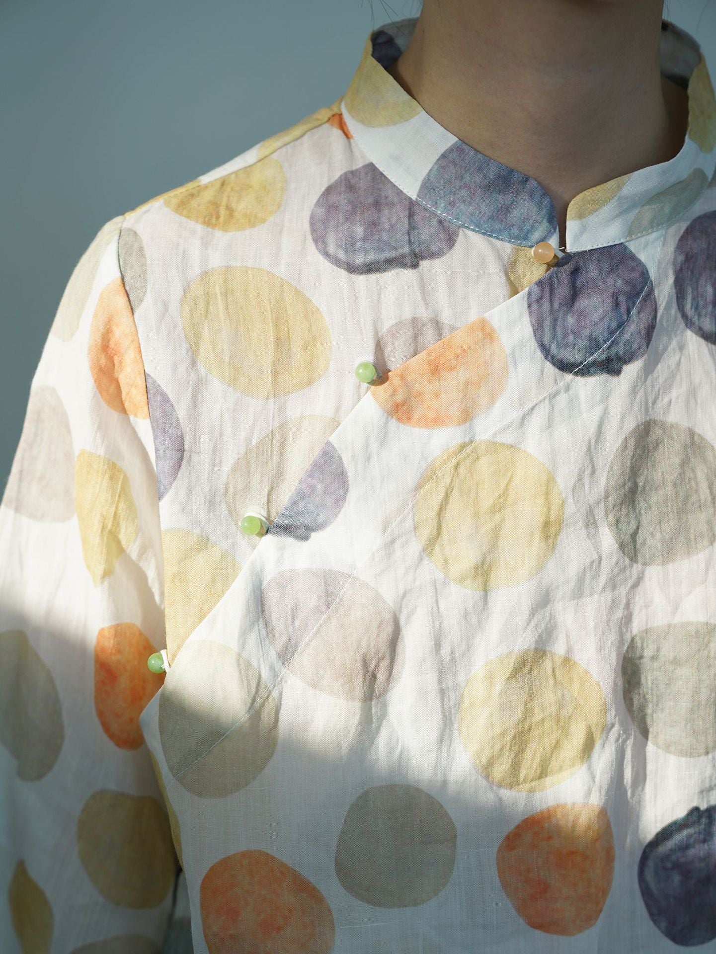 Autumn Polka Dot Cheongsam Qipao Top