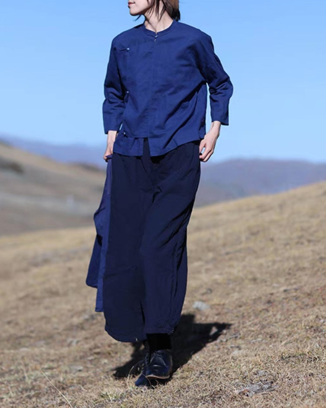 Cheongsam Samfoo Top in Blue