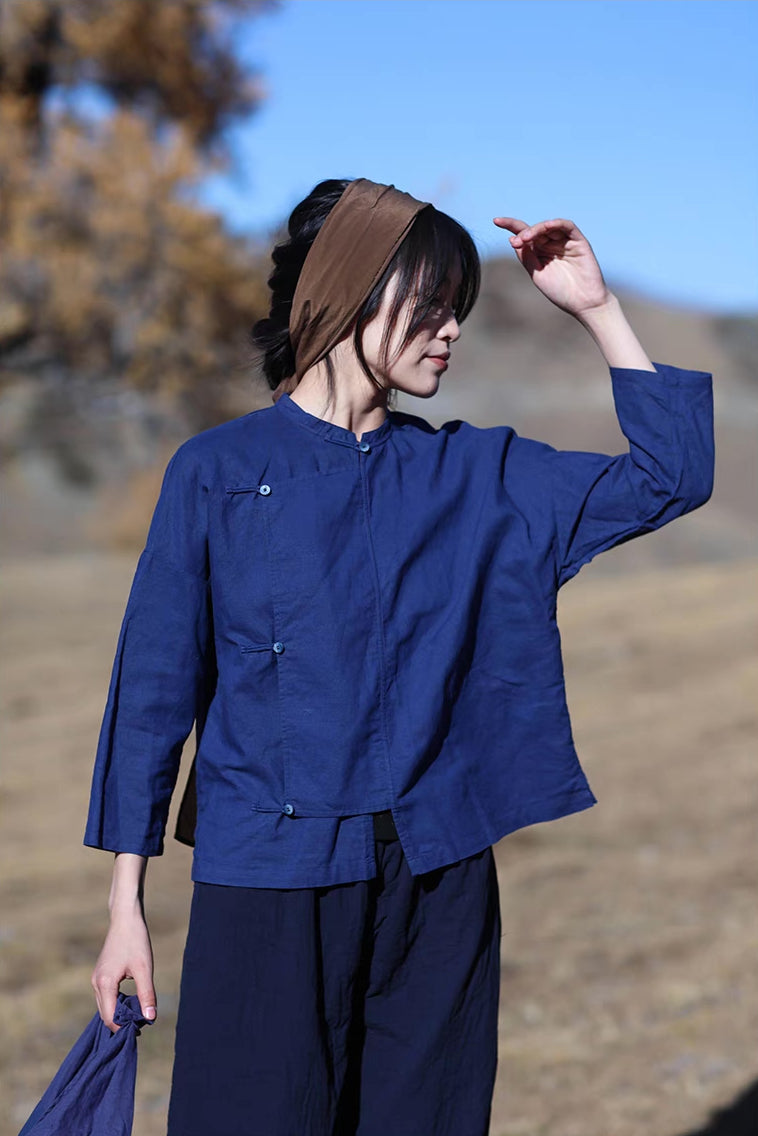 Cheongsam Samfoo Top in Blue
