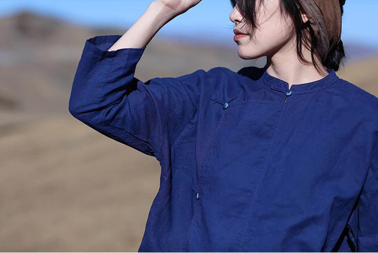 Cheongsam Samfoo Top in Blue