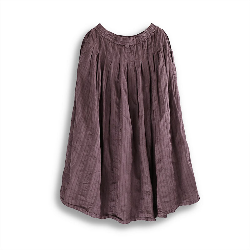 Cotton Maxi Skirt in Plum