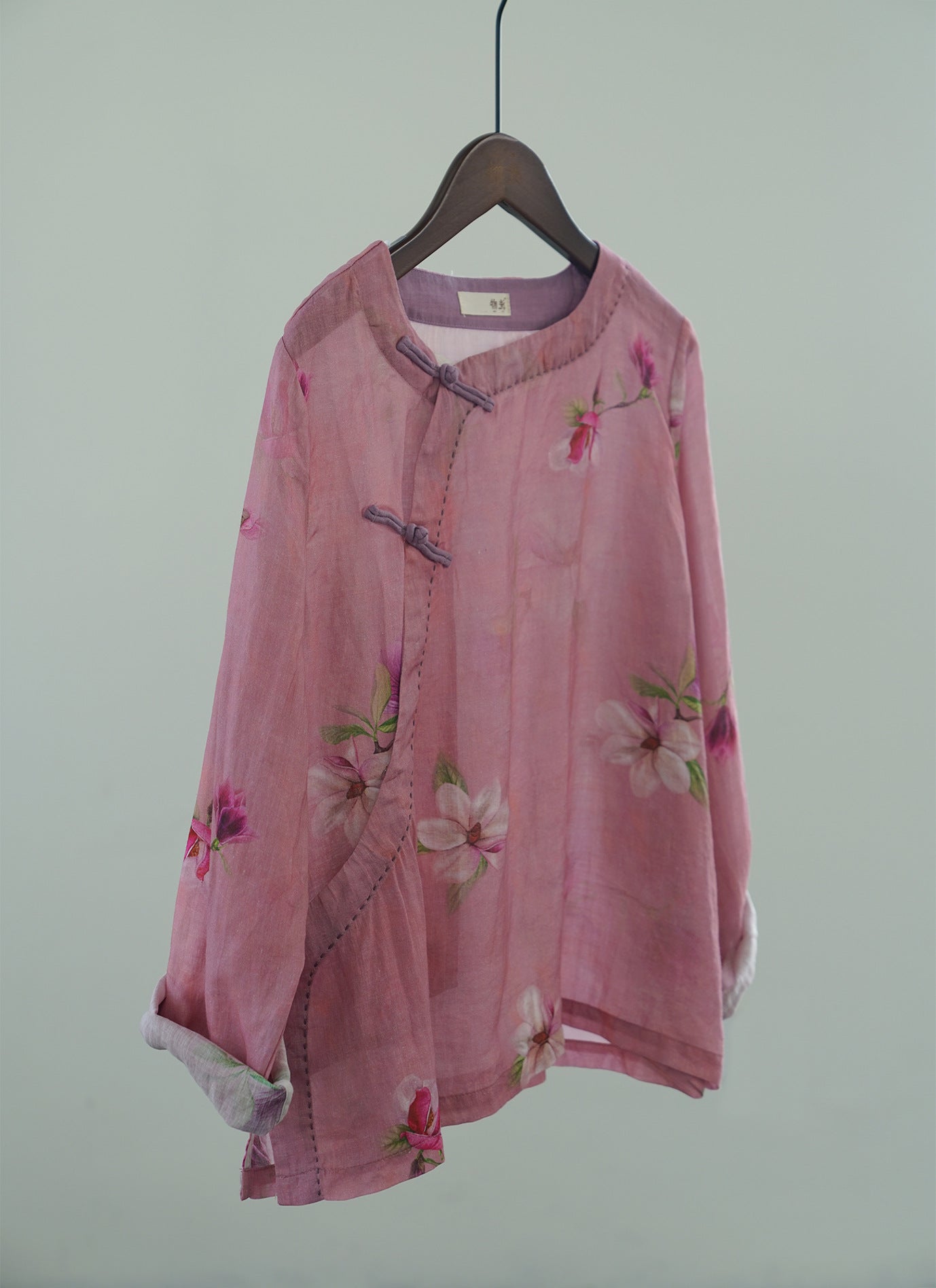 Pink Magnolia Cheongsam Top