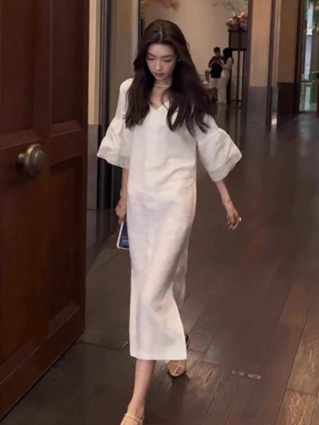 French Style Linen Dress