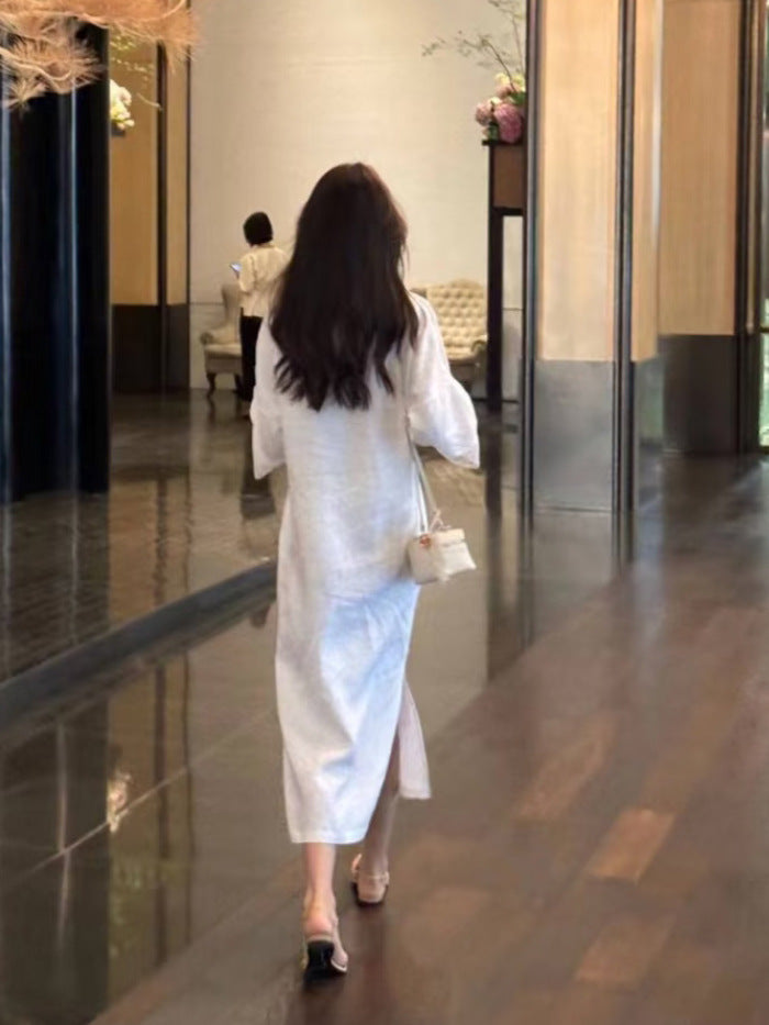 French Style Linen Dress