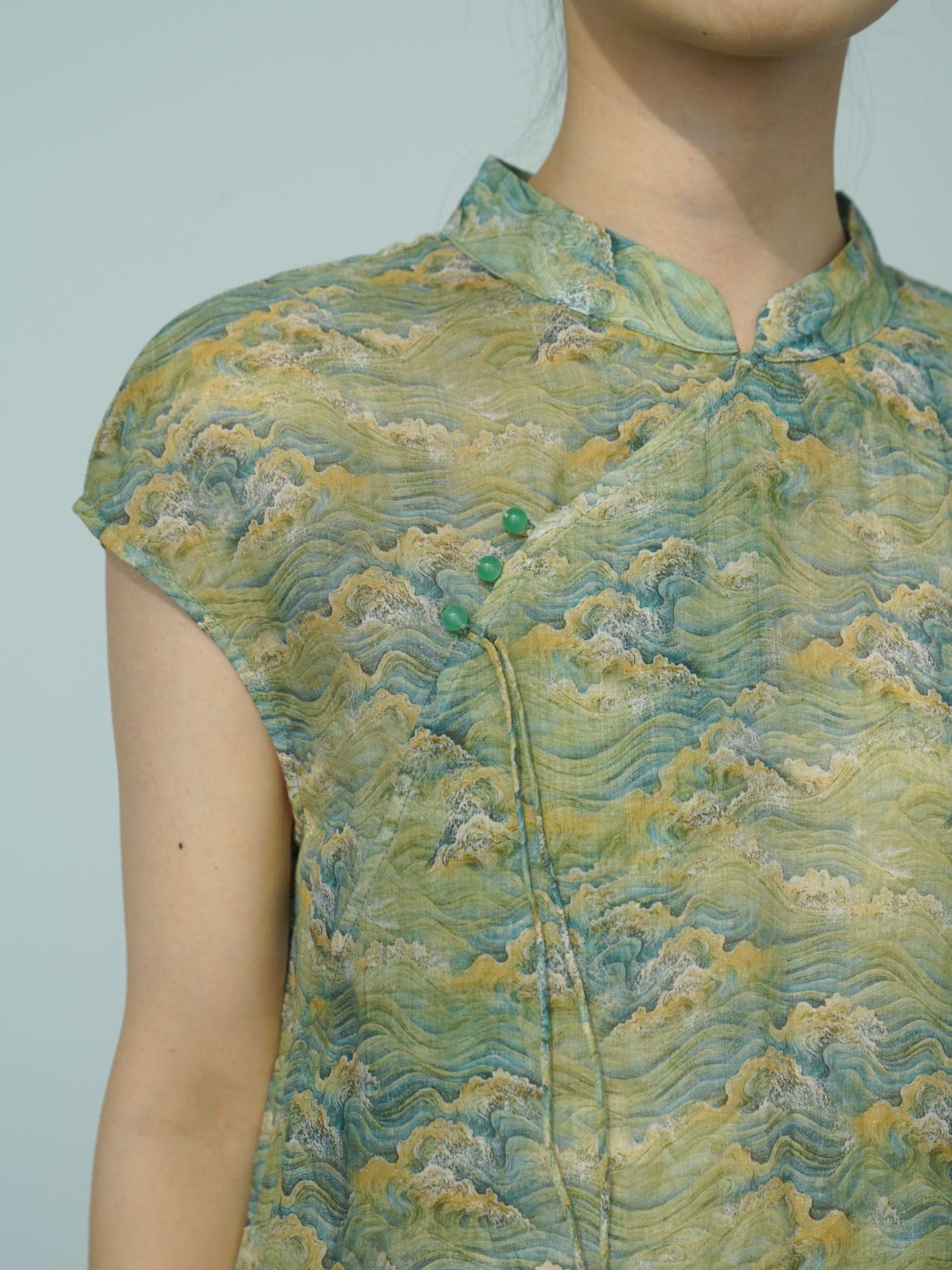 Green Mountain Cheongsam Dress