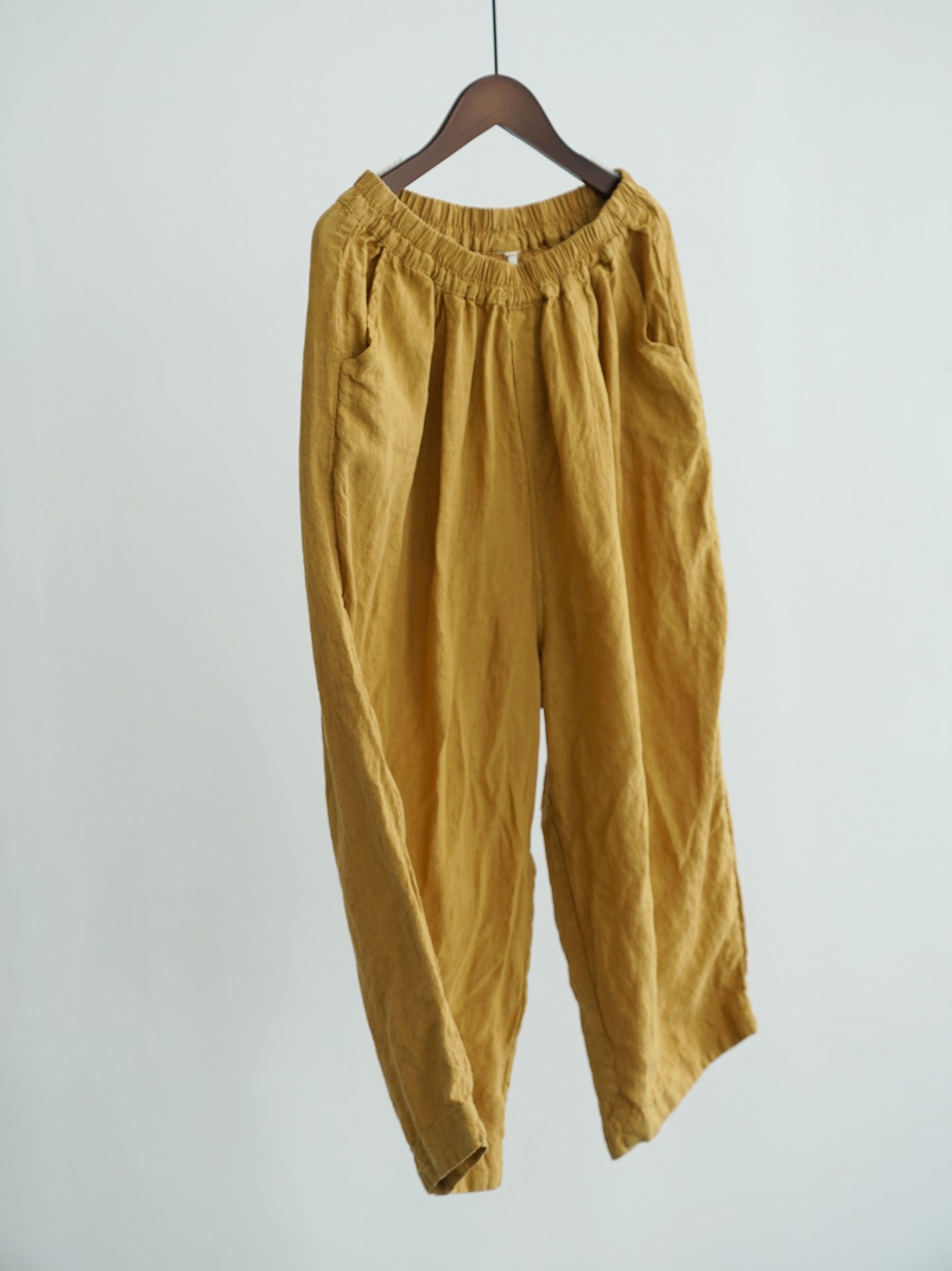 Linen Pants in Mustard Yellow