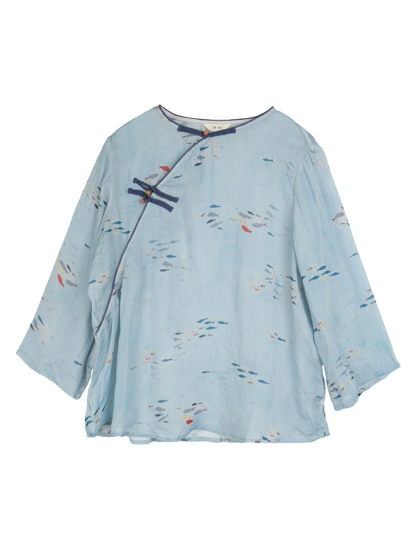 Little Fish Cheongsam Qipao Top in Blue
