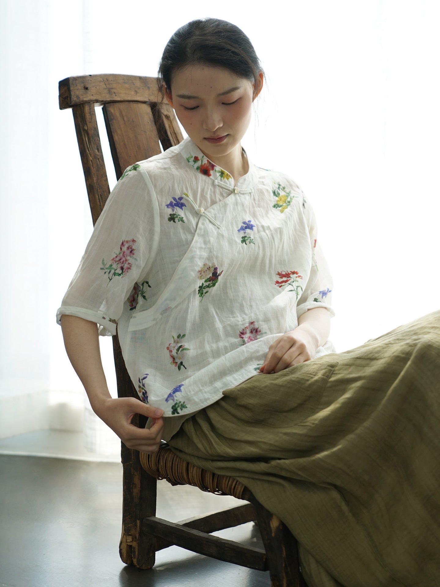 Multi Floral Samfoo Top
