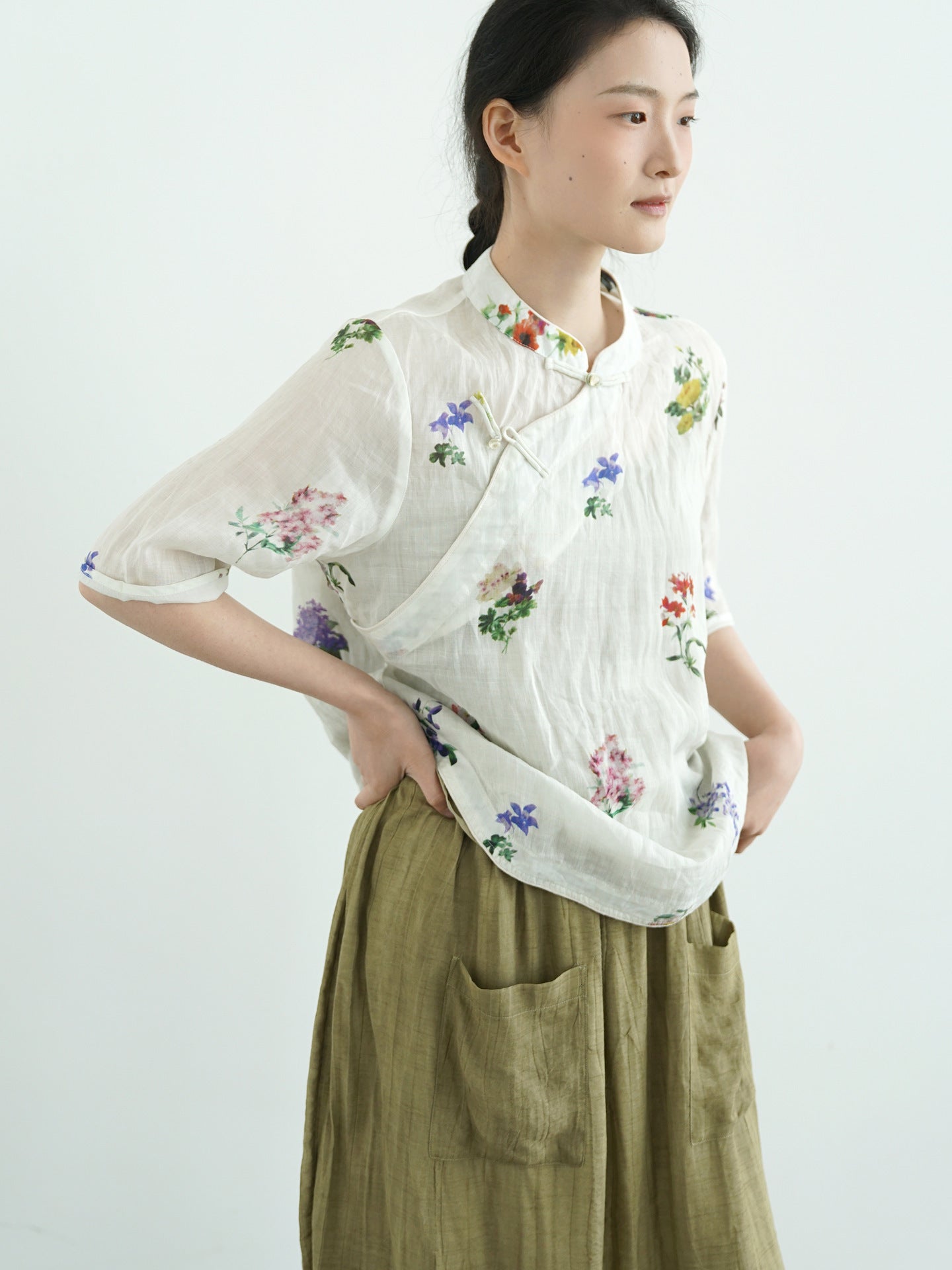 Multi Floral Samfoo Top