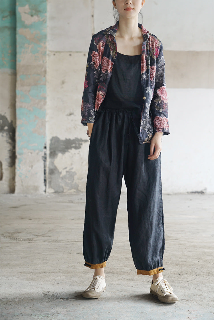 Peony Print Blazer