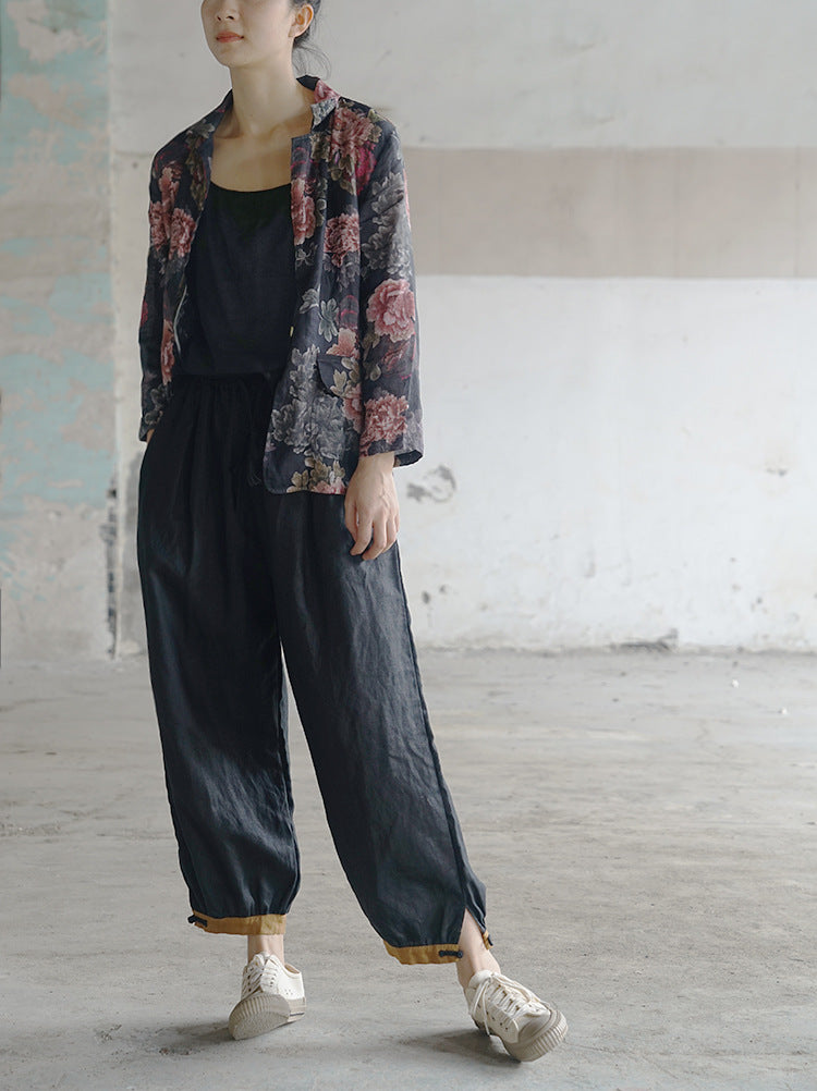 Peony Print Blazer