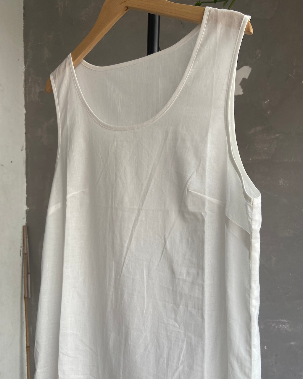 Long Cotton Inner Dress in White