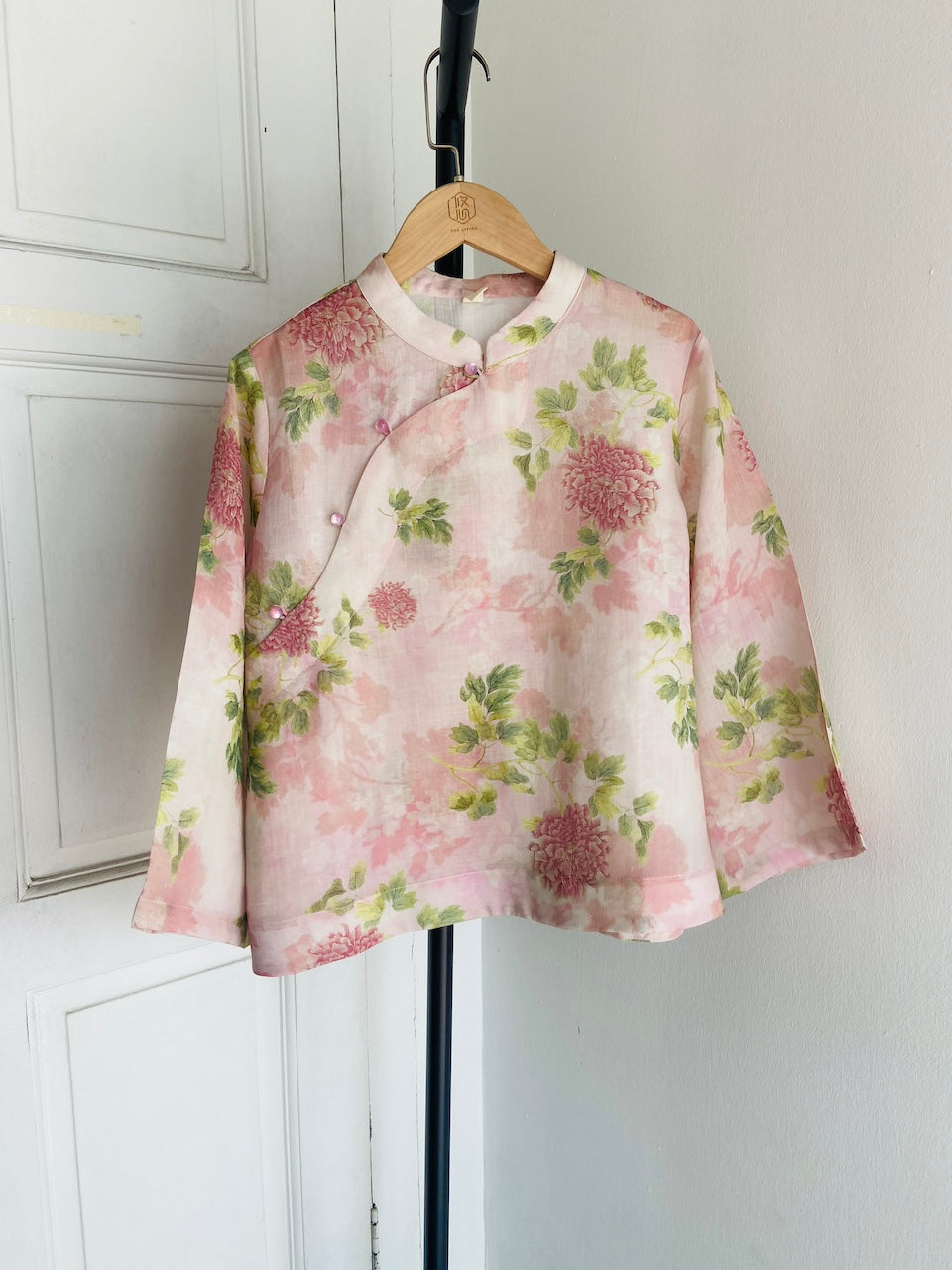 Pink Peony Cheongsam Qipao Top