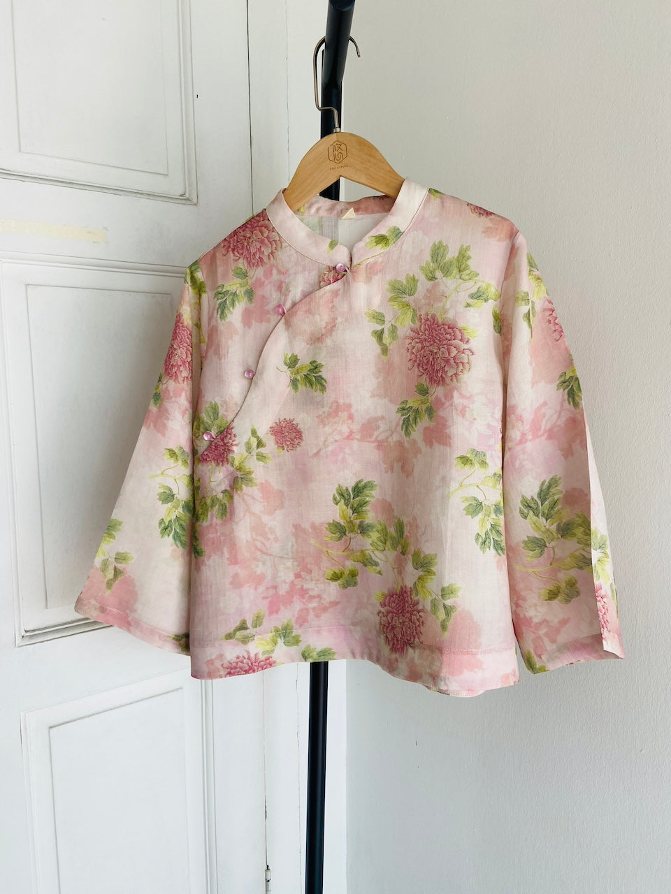 Pink Peony Cheongsam Qipao Top