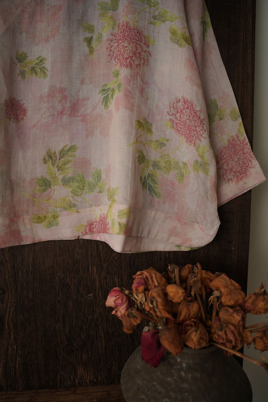 Pink Peony Cheongsam Qipao Top