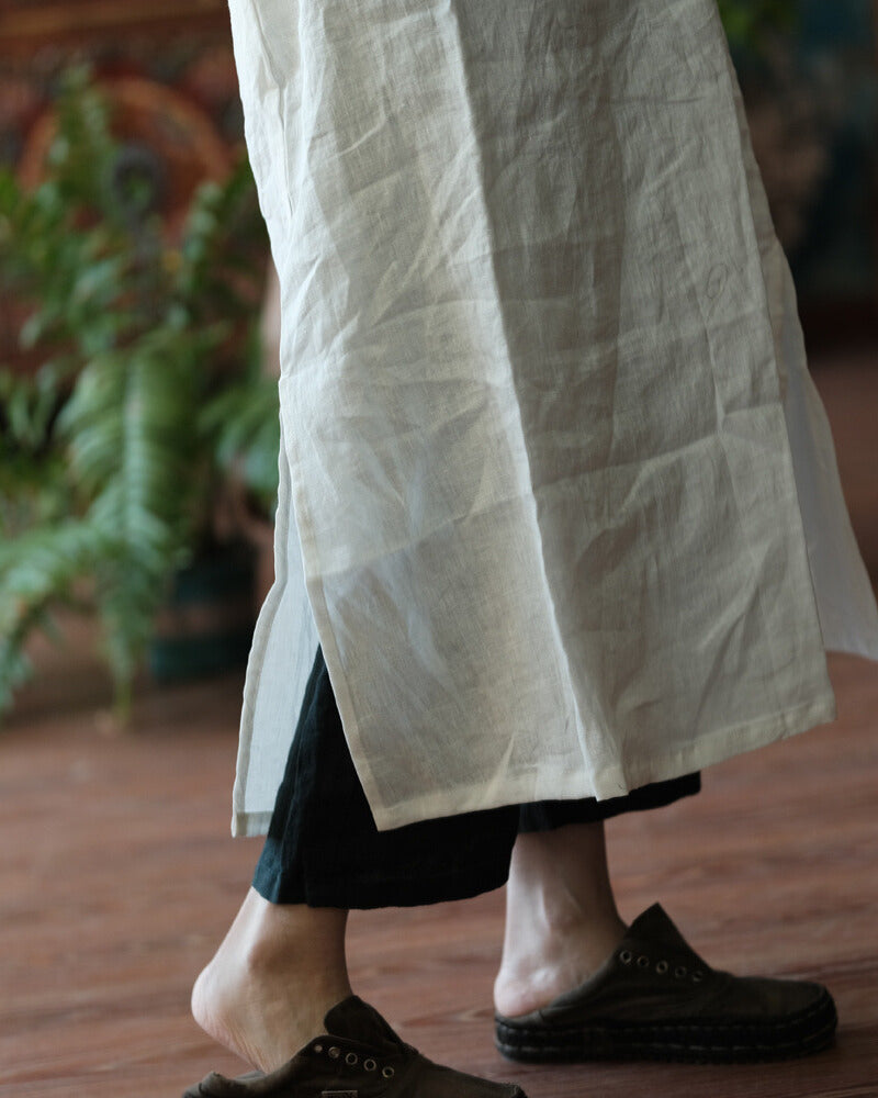 V-neck Linen Dress