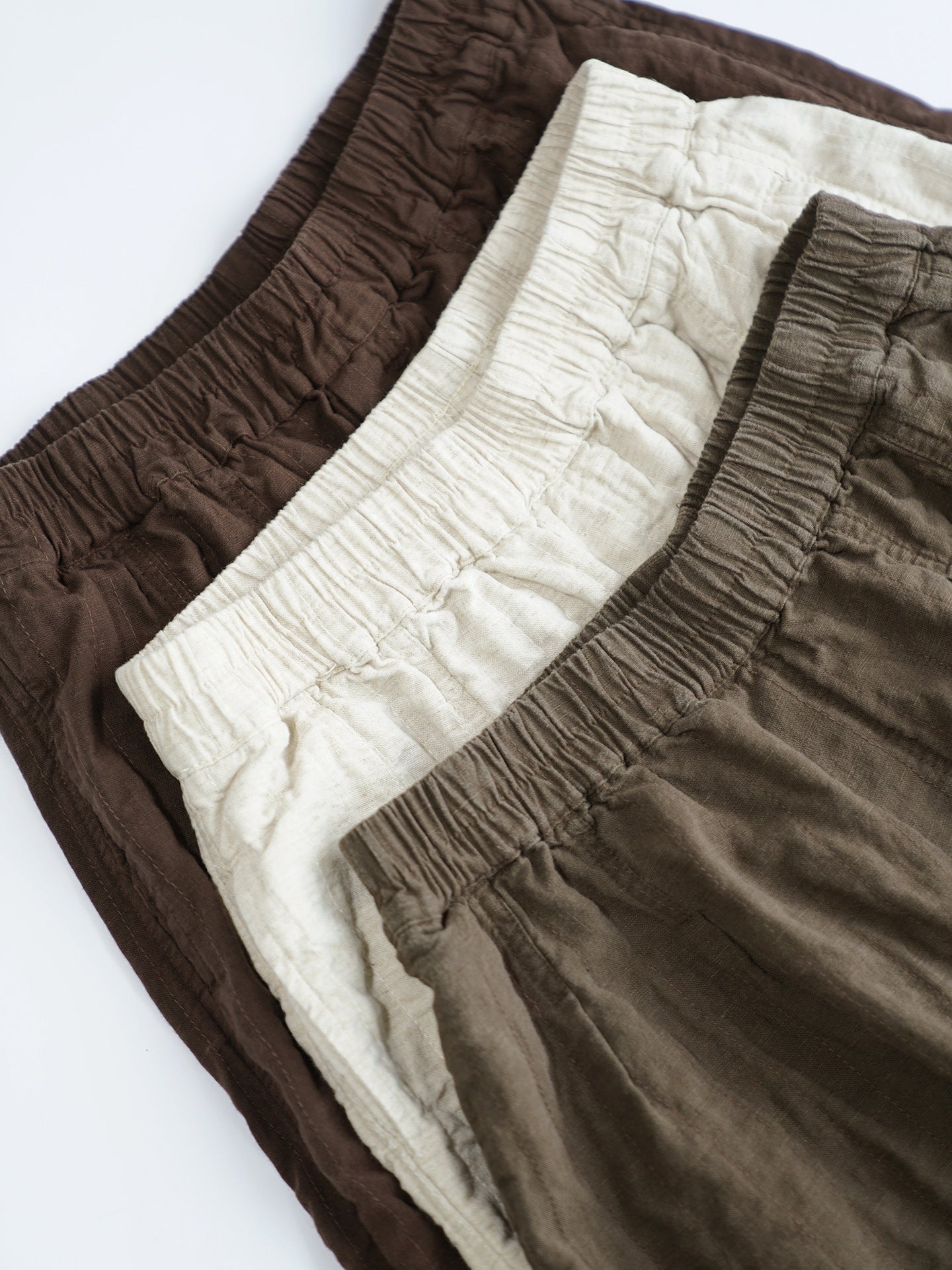 Washed Linen Long Pants in Natural