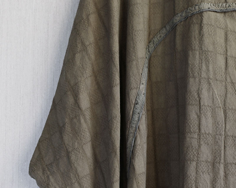 Zen Style Cheongsam Maxi Dress in Khaki