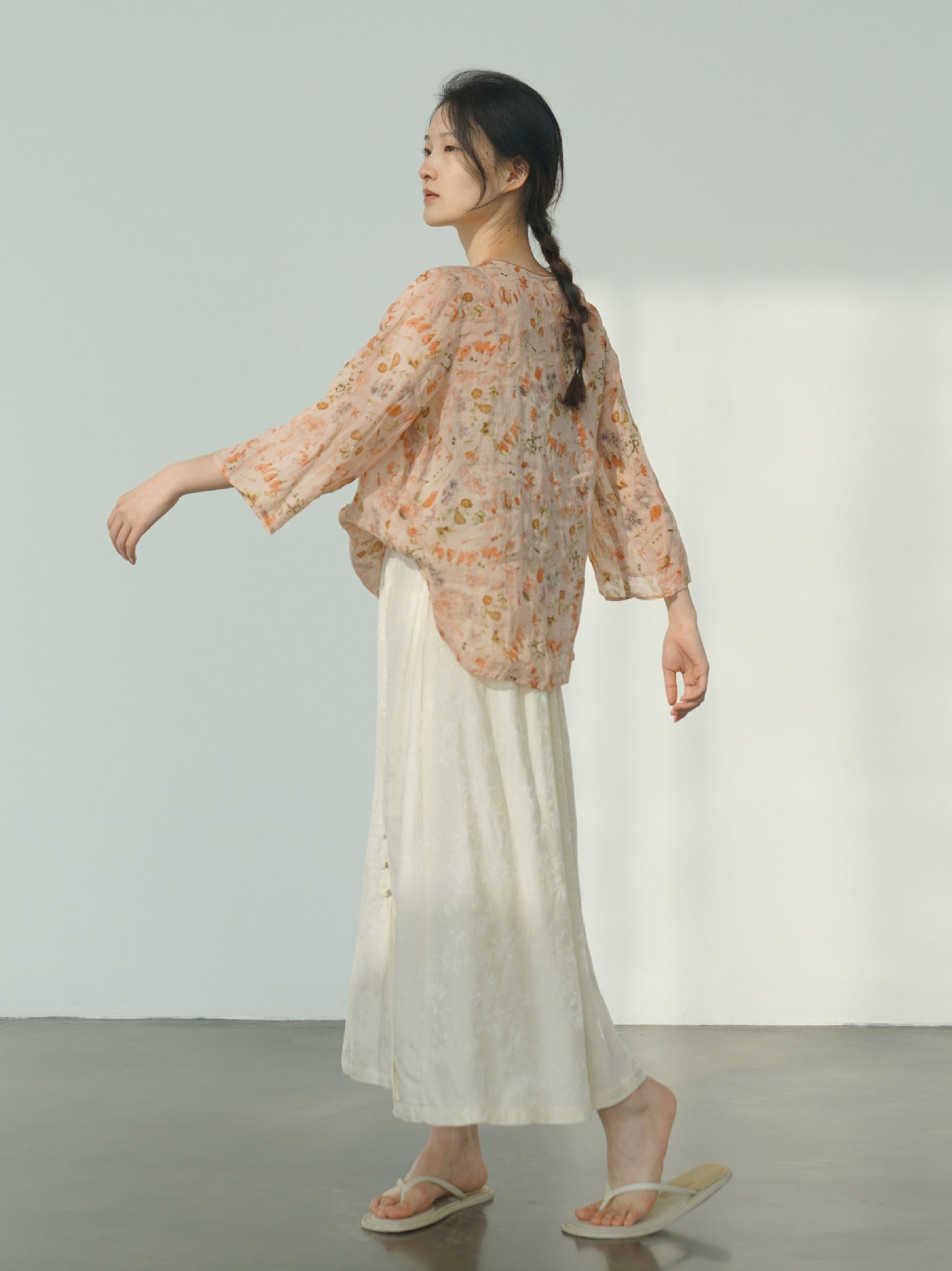 Autumn Floral Cheongsam Qipao Top