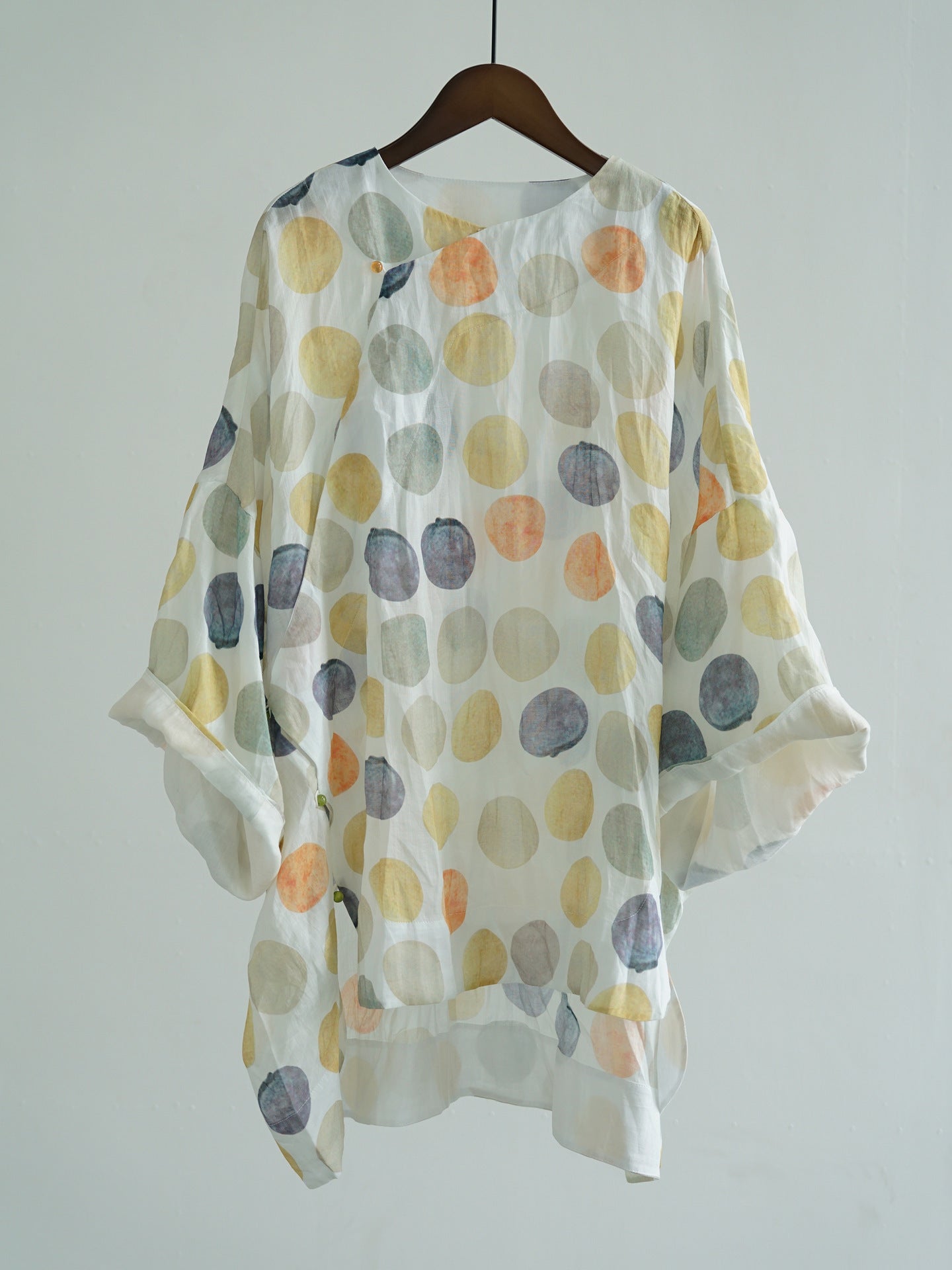 Autumn Polka Dot Cheongsam Qipao Maxi Top