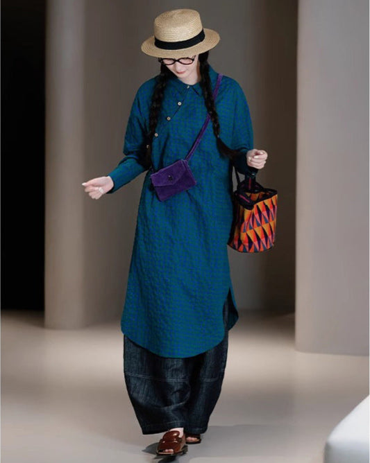 Checked Modern Cheongsam Dress