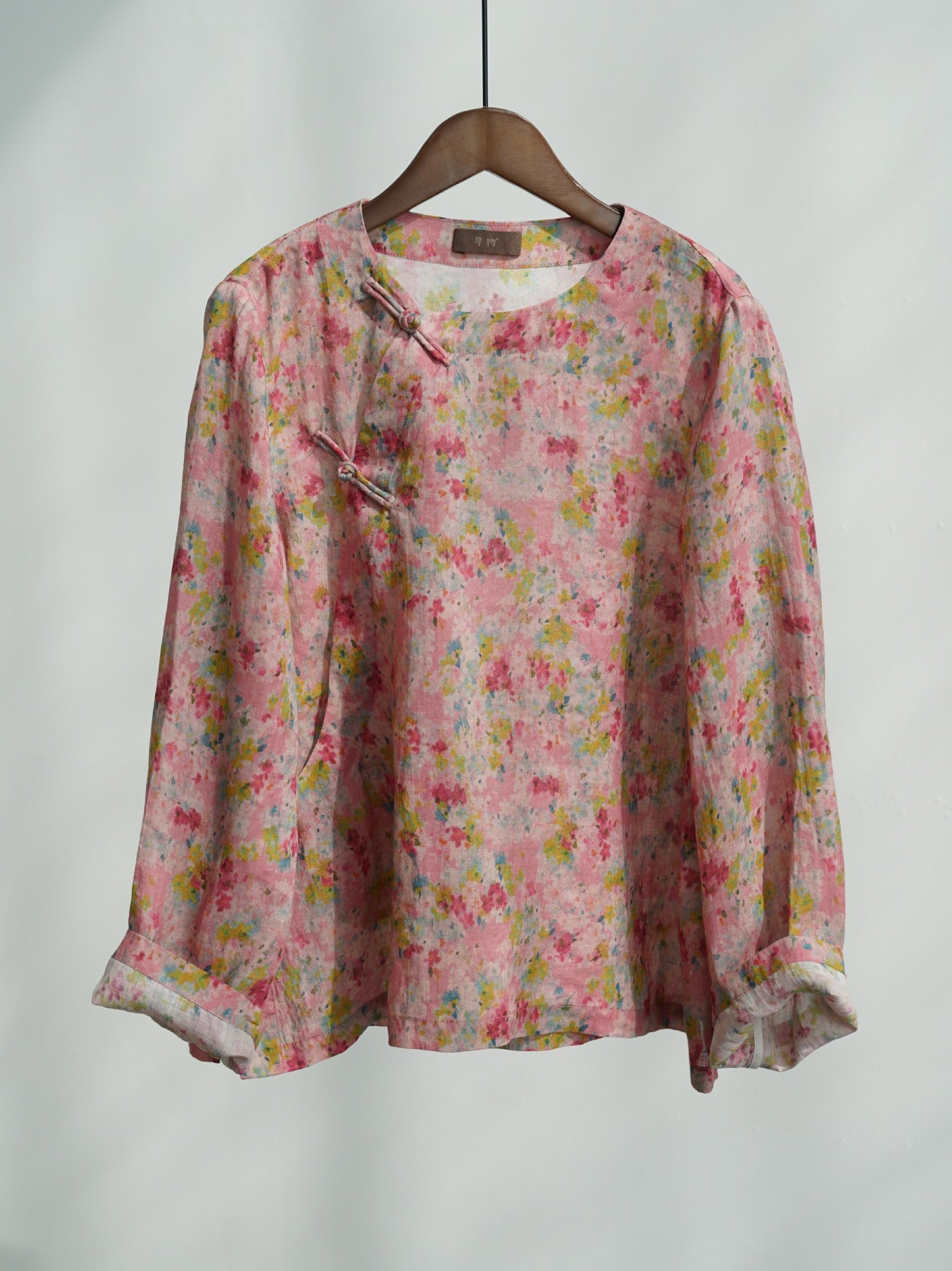 Deep Pink Floral Cheongsam Qipao Top