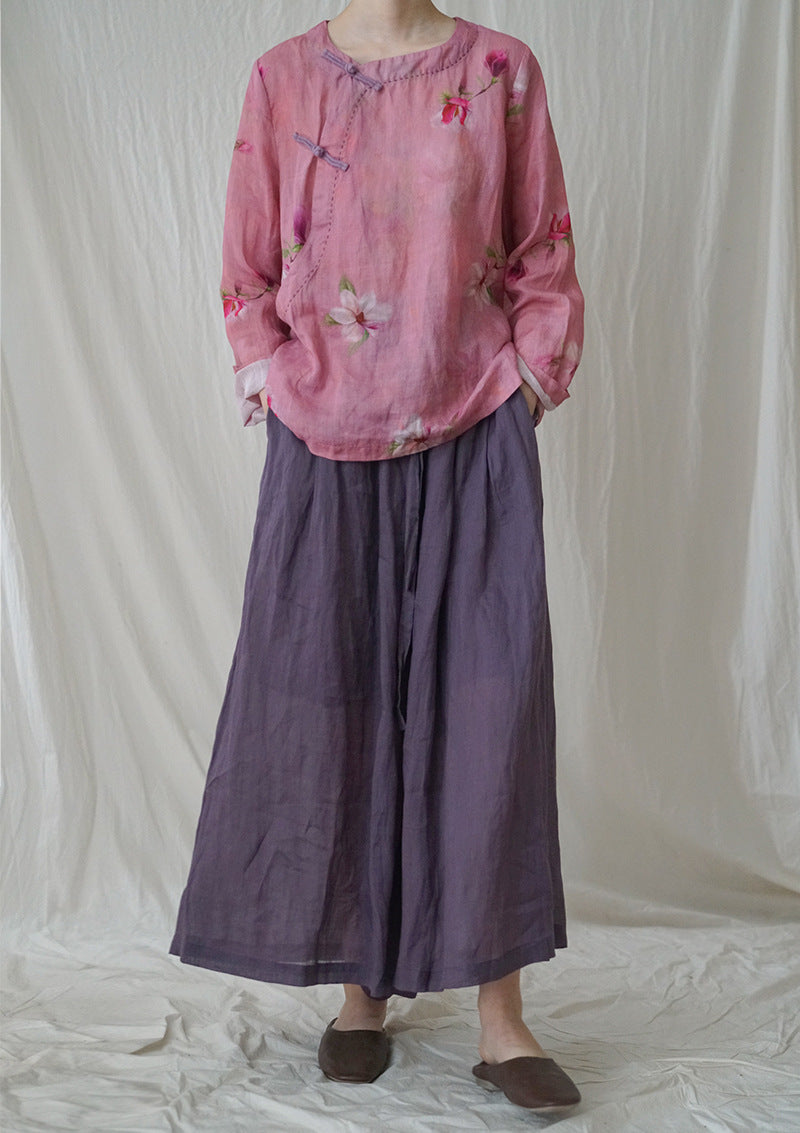 Pink Magnolia Cheongsam Top