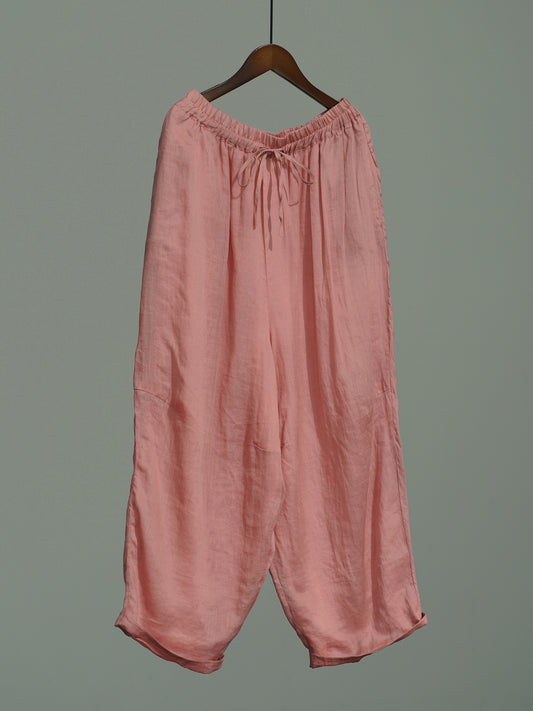 Ramie Long Pants in Pink