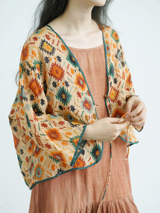 Geometric Print Outer Coat