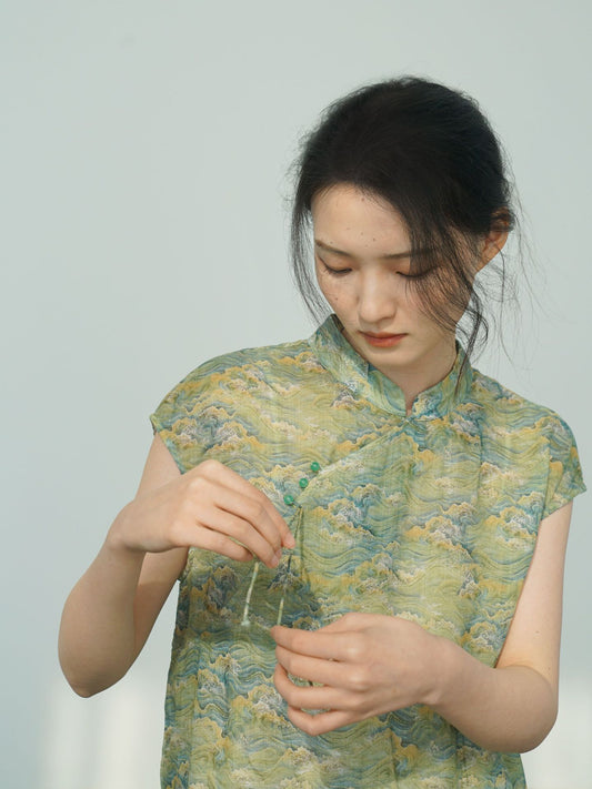 Green Mountain Cheongsam Dress