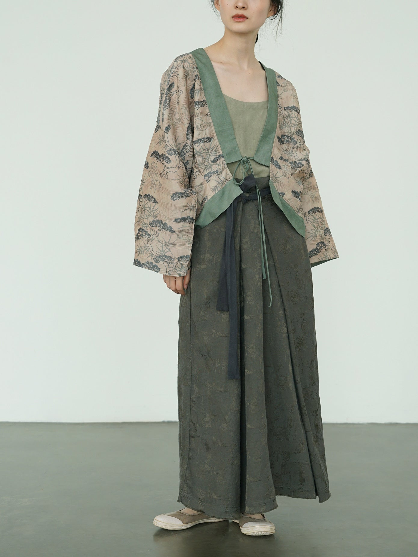 Green Pine Kimono Coat