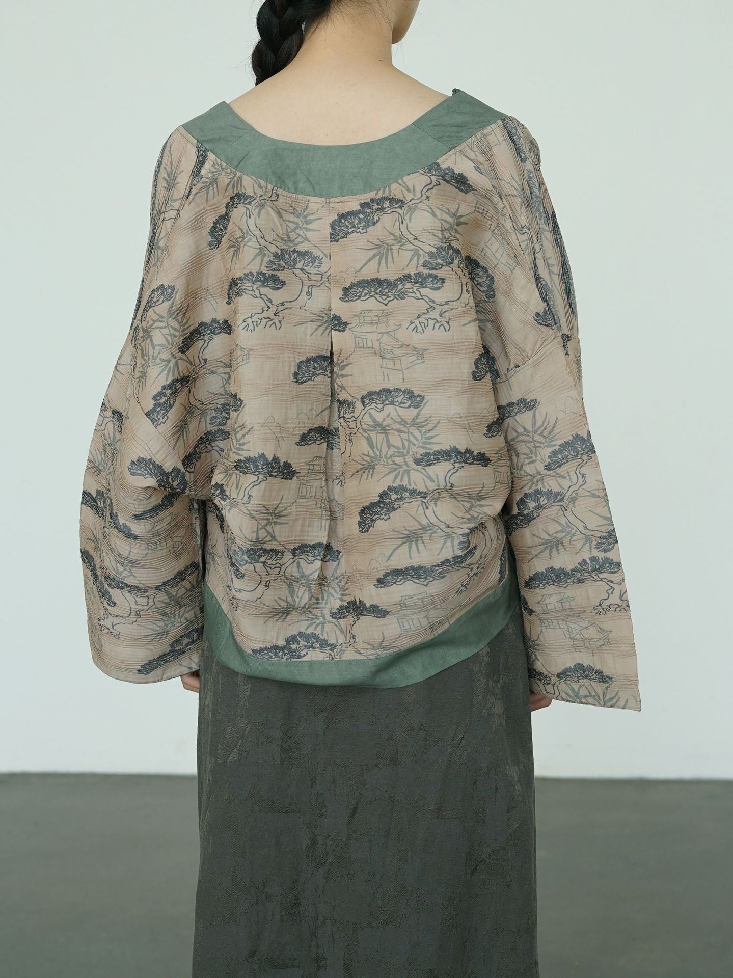 Green Pine Kimono Coat