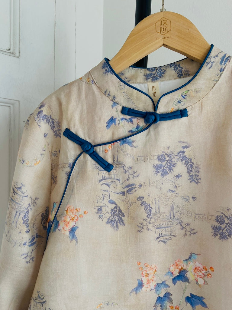 Oriental Painting Cheongsam Qipao Top
