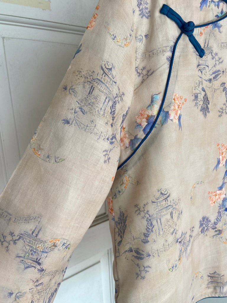 Oriental Painting Cheongsam Qipao Top