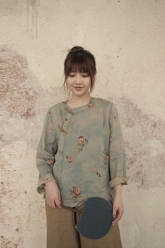 Retro Floral Cheongsam Qipao Top