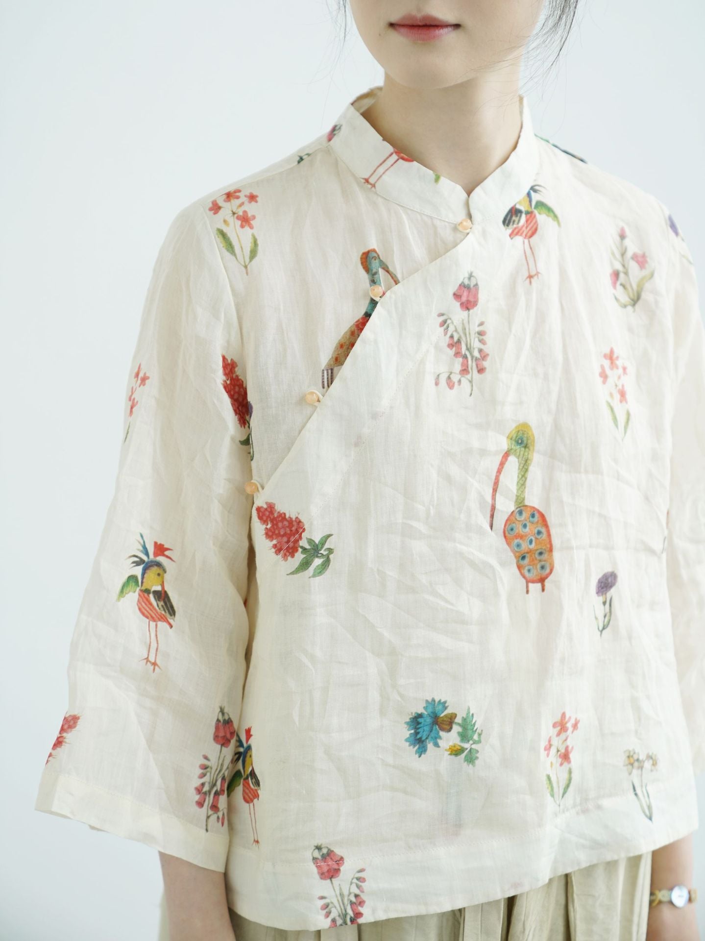 Spring Floral Cheongsam Qipao Top