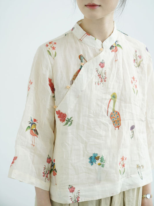 Spring Floral Cheongsam Qipao Top