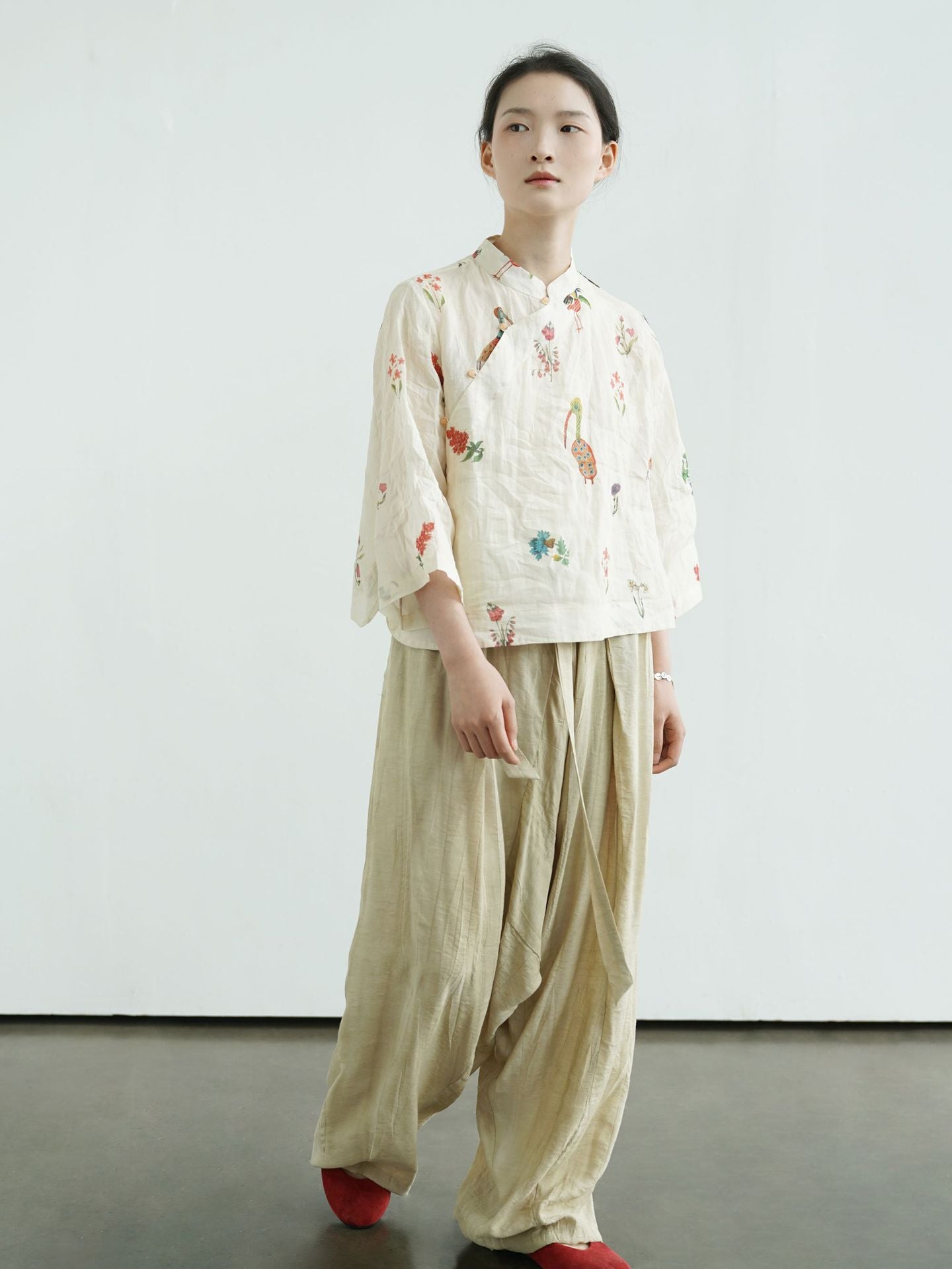 Spring Floral Cheongsam Qipao Top
