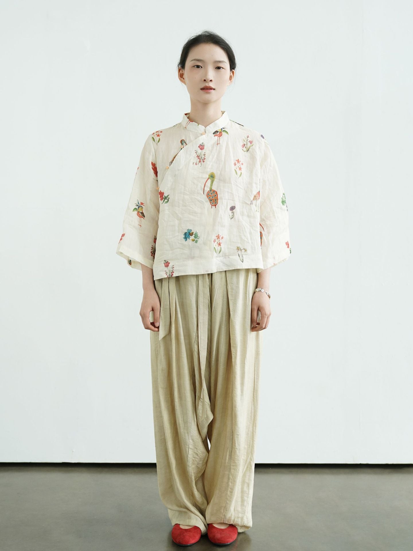 Spring Floral Cheongsam Qipao Top